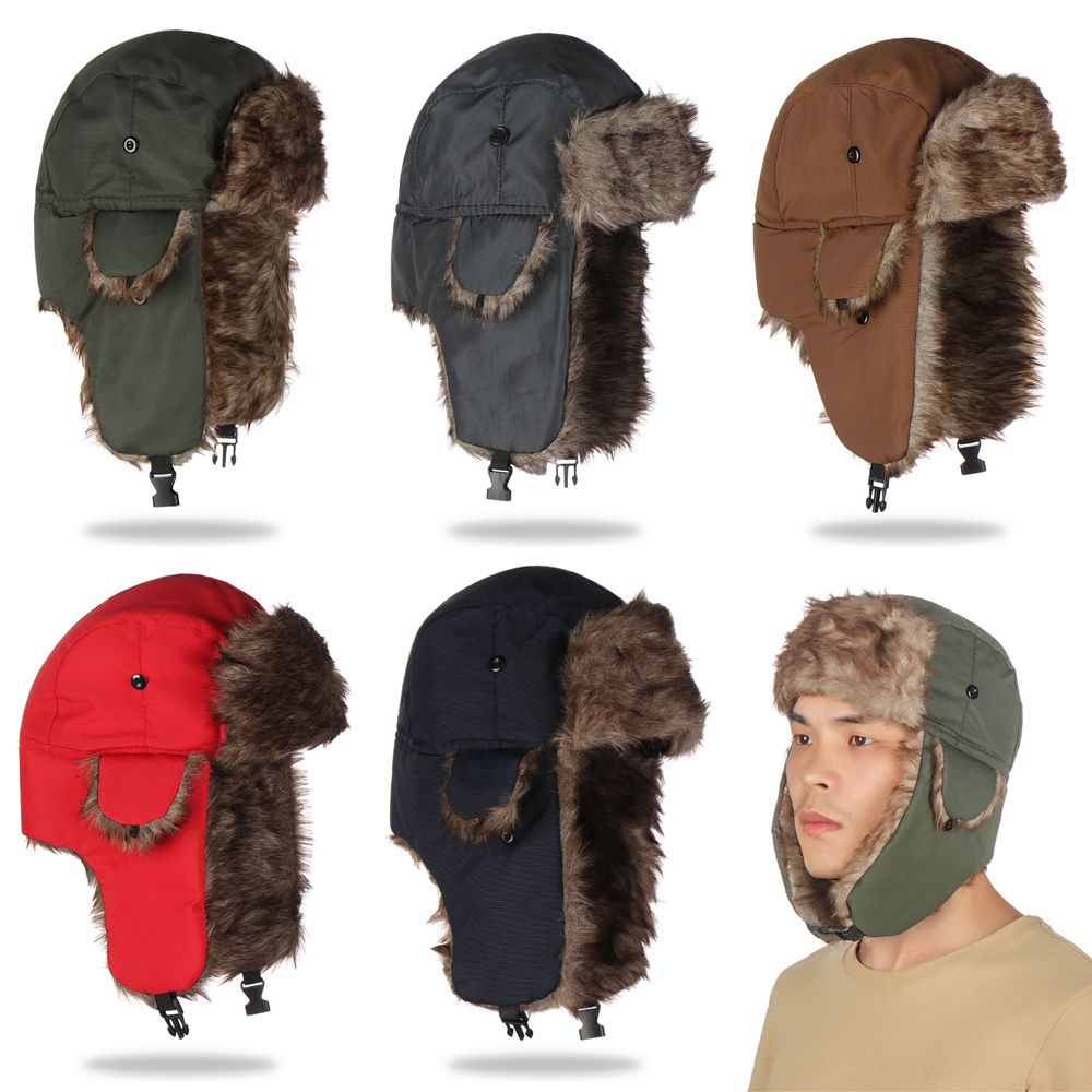 Winter Trapper Hat - Warm Trapper Fur Ski Hat Winter