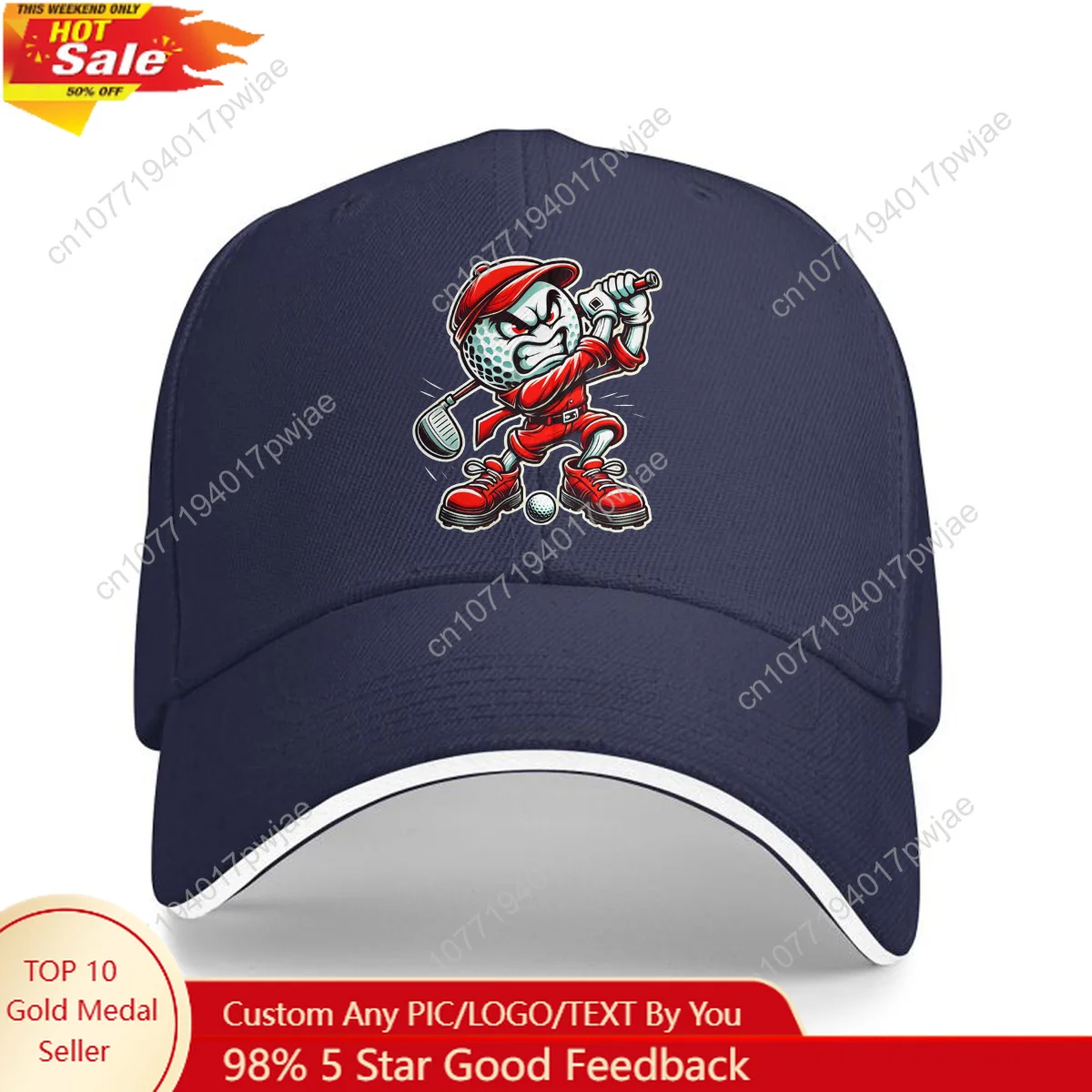 Golf Cap Dad - Breathable Men's Trucker Cap with Gole