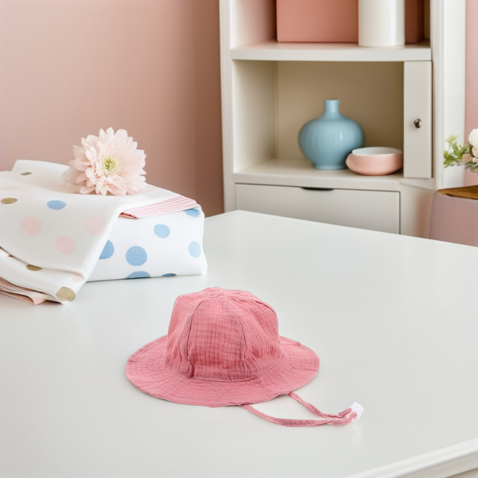Baby Bucket Hat Cotton Infant  – Sun Hat Wide Brim recenzja i cena