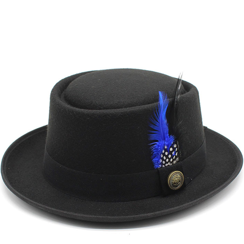 Vintage Pork Pie Hat Men Wide  – Fedora Hat Wool recenzja i cena