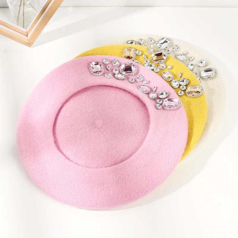 Stunning Rhinestone Wool Beret – Beret French Wool recenzja i cena