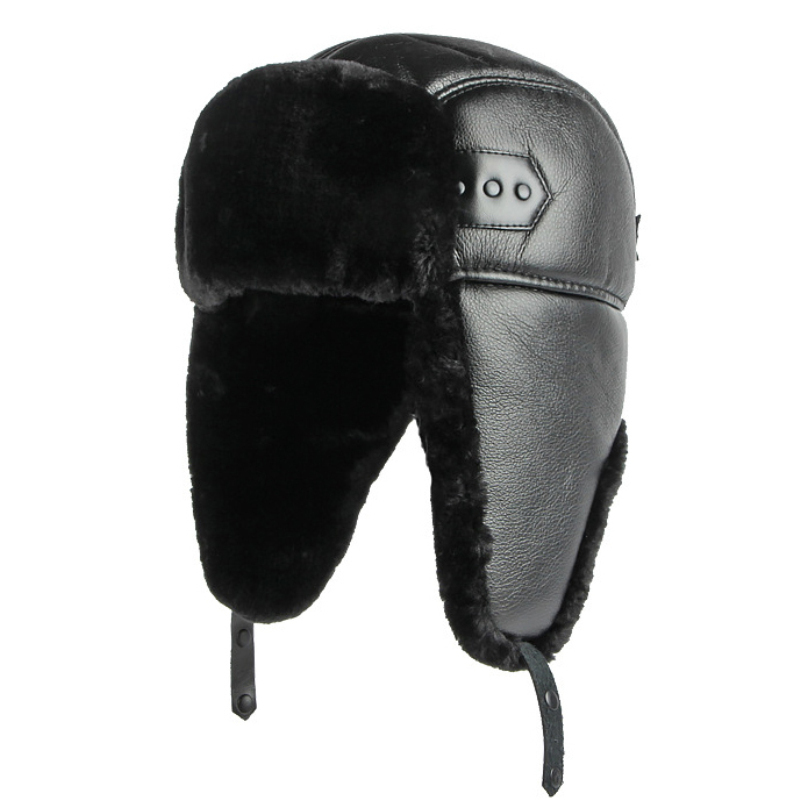HT4002 New PU Leather Russian  – Winter Trapper Hat recenzja i cena