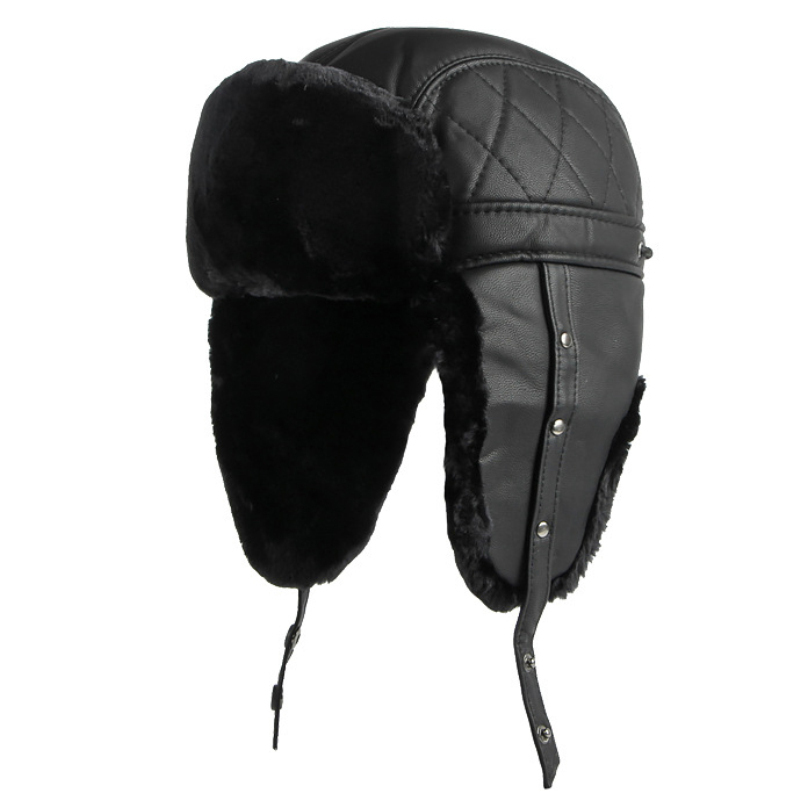 HT4002 New PU Leather Russian  – Winter Trapper Hat recenzja i cena
