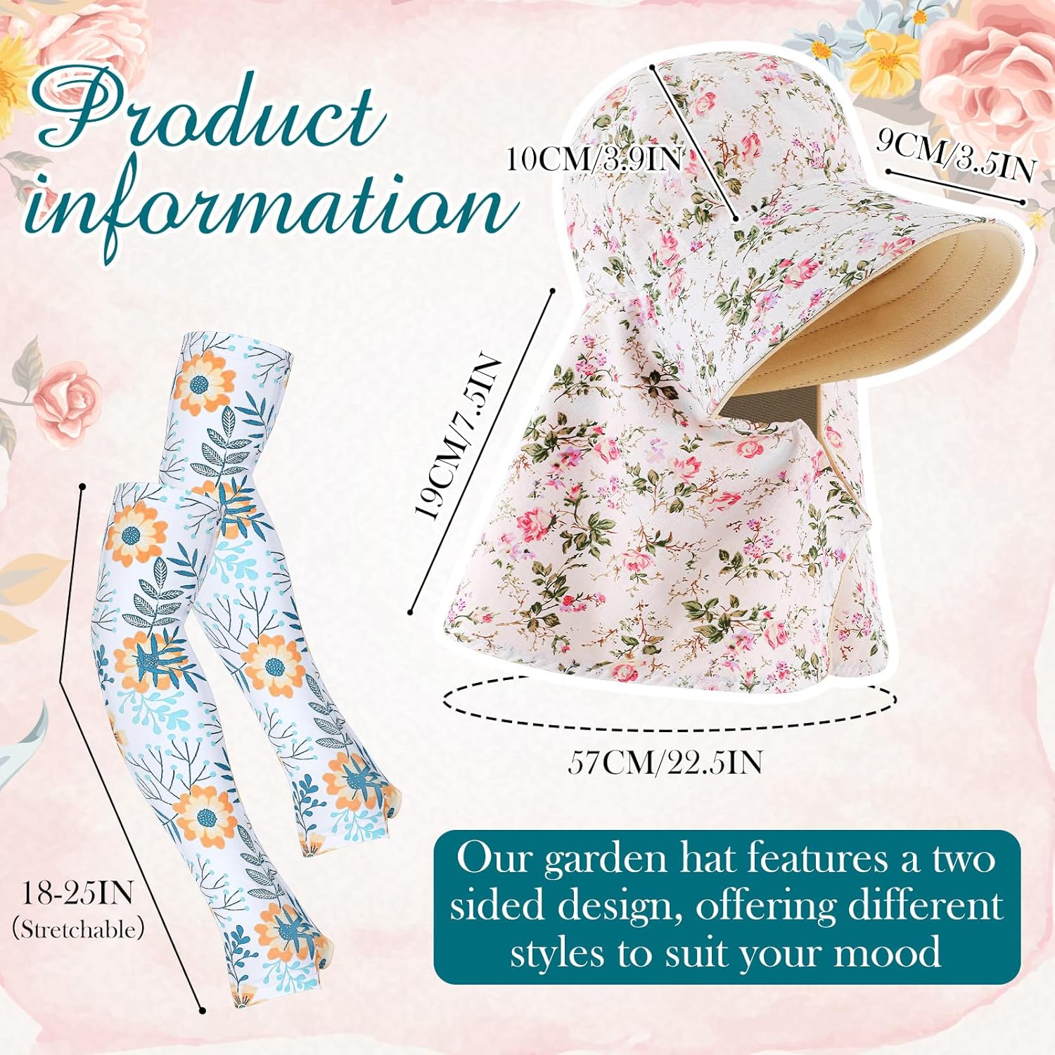 2 Pcs Floral Garden Hat for Wo – Sun Hat Wide Brim recenzja i cena