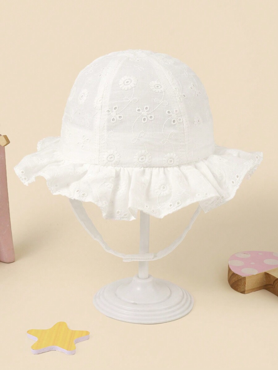 White Floral Embroidery Bucket – Bucket Hat Cotton recenzja i cena