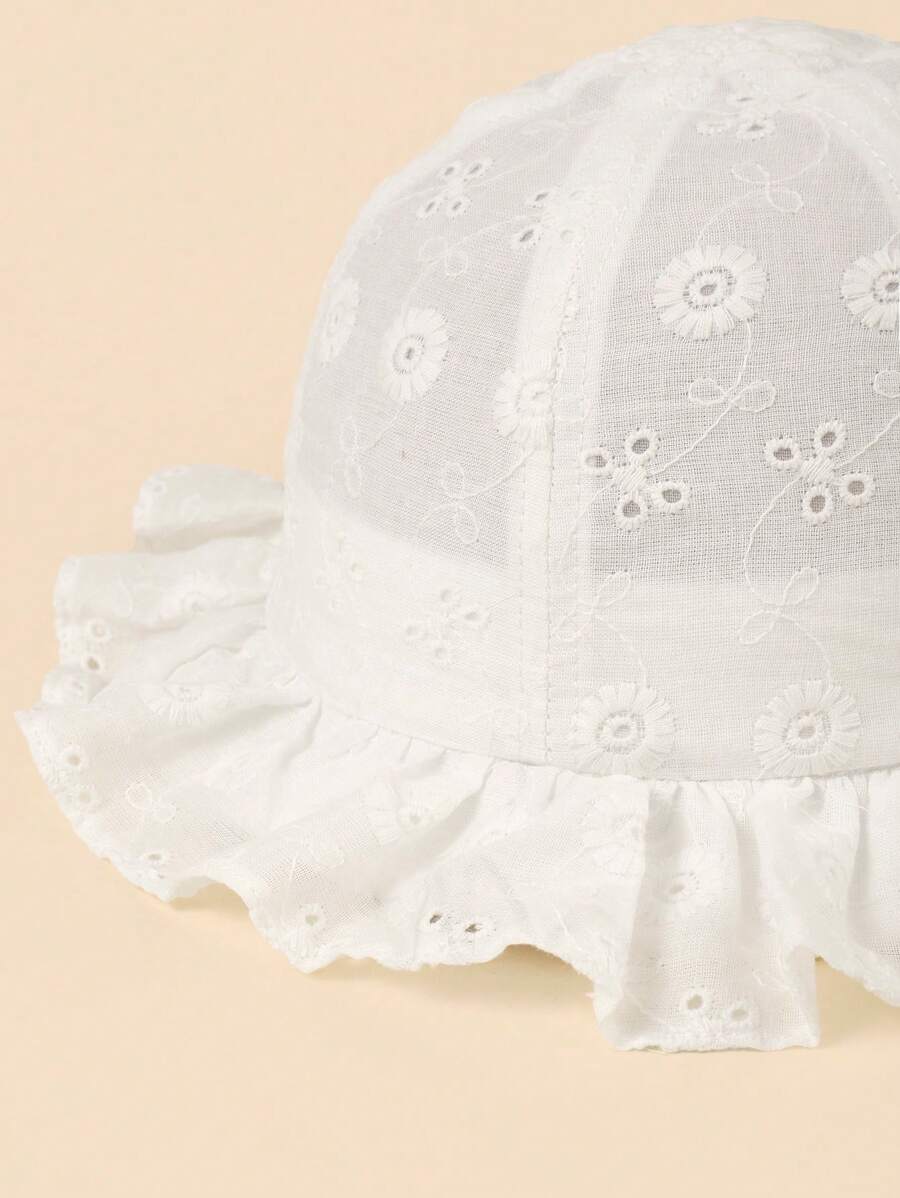 White Floral Embroidery Bucket – Bucket Hat Cotton recenzja i cena
