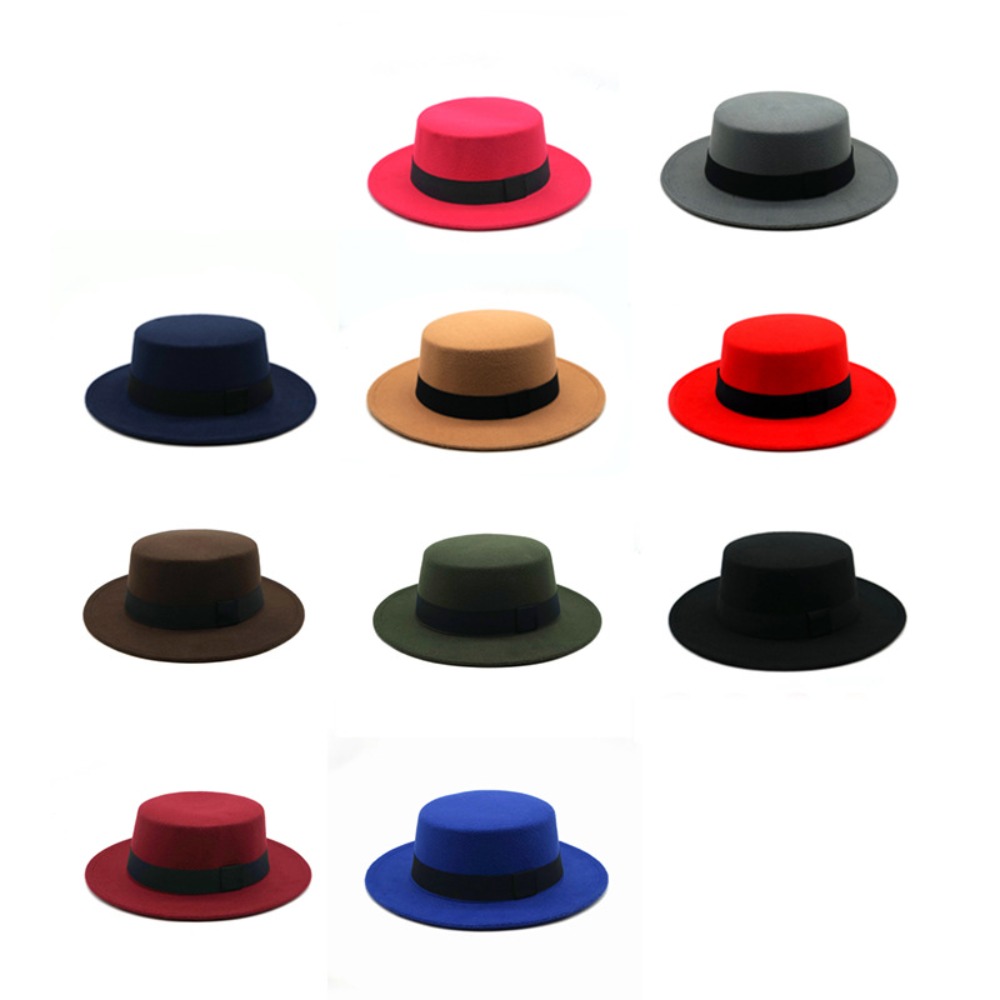 British Retro Flat Top Hat wit – Fedora Hat Wool recenzja i cena